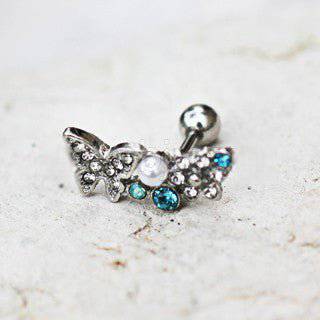 316L Stainless Steel Art of Brilliance Branched Butterfly Cartilage Earring