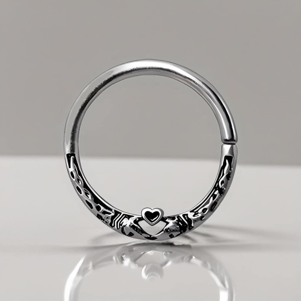 316L Stainless Steel Snake Heart Seamless Ring