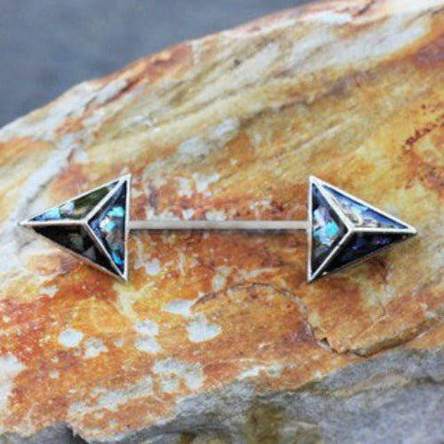 3D Triangle Abalone Nipple Bar