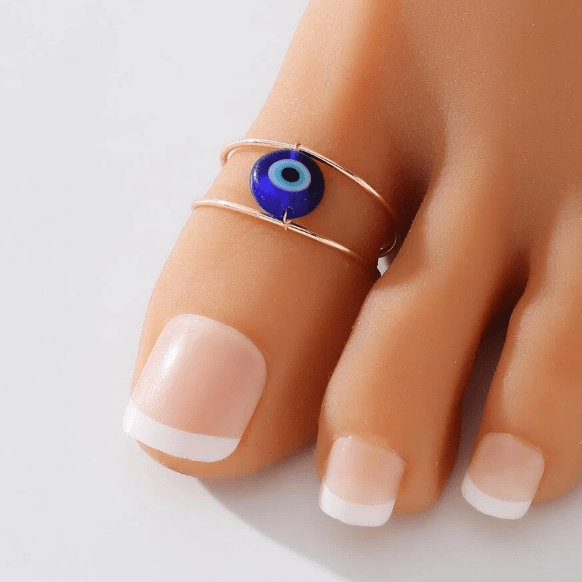 Evil Eye Toe Ring | Adjustable Metal