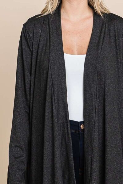 Culture Code Open Front Longline Cover Up with Pockets-3