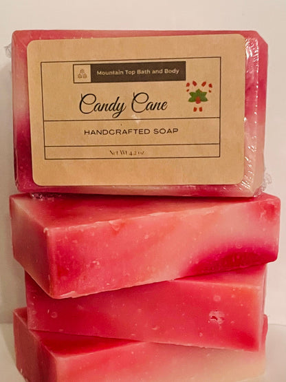 Candy Cane All-Natural Soap - HartCentered