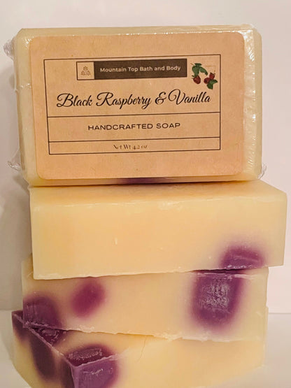 Black Raspberry &amp; Vanilla All-Natural Soap - HartCentered