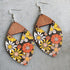 Boho Wood Earrings | Retro Floral Pattern - HartCentered