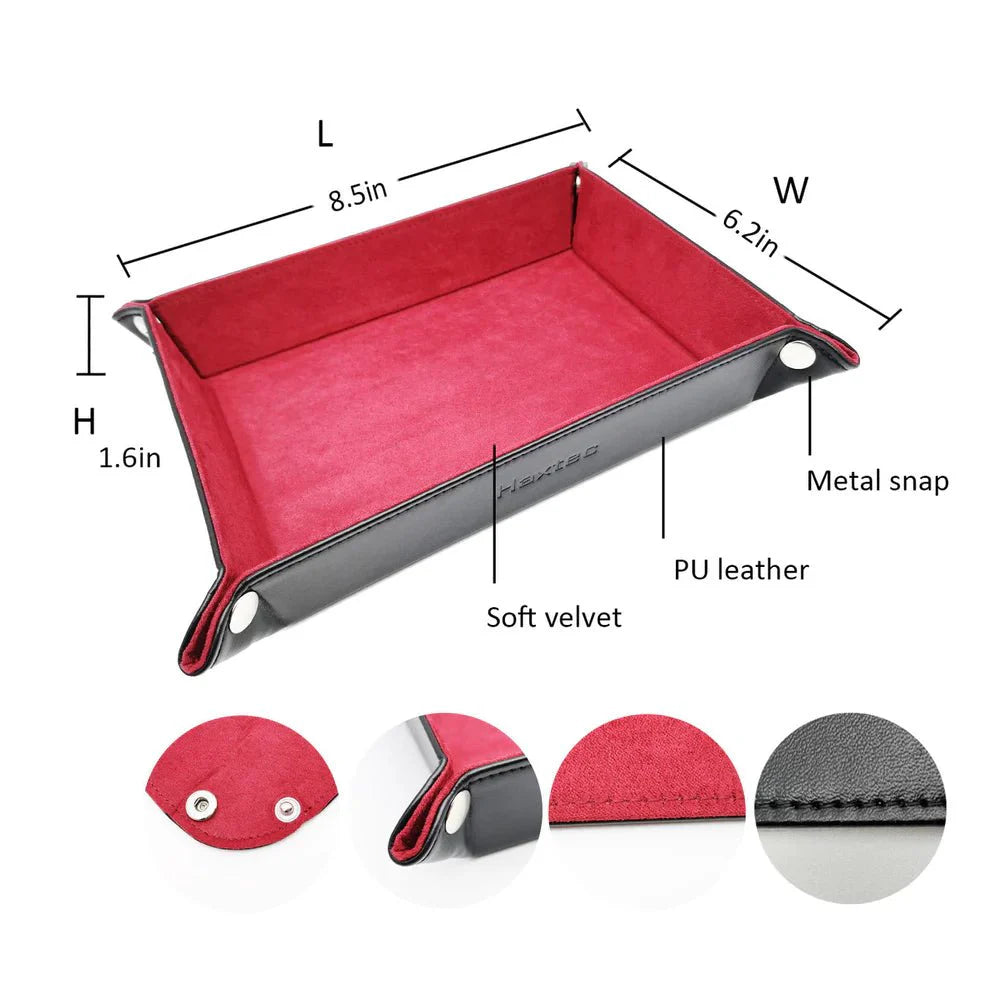 Foldable Dice Tray Dice Set - Red - HartCentered