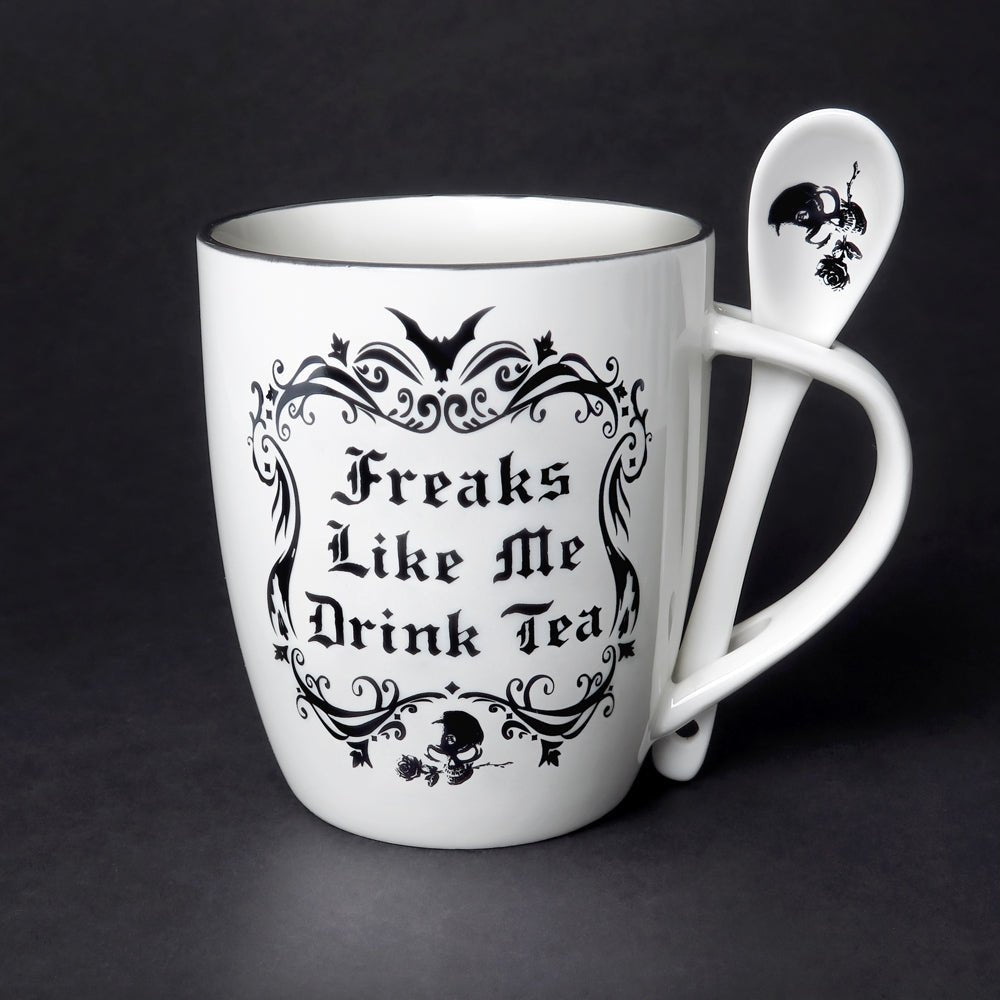 Freaks Like Me Drink Mug Tea Cup and Spoon - HartCentered