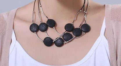 Black 6 Lava Stone | Essential Oil Necklace