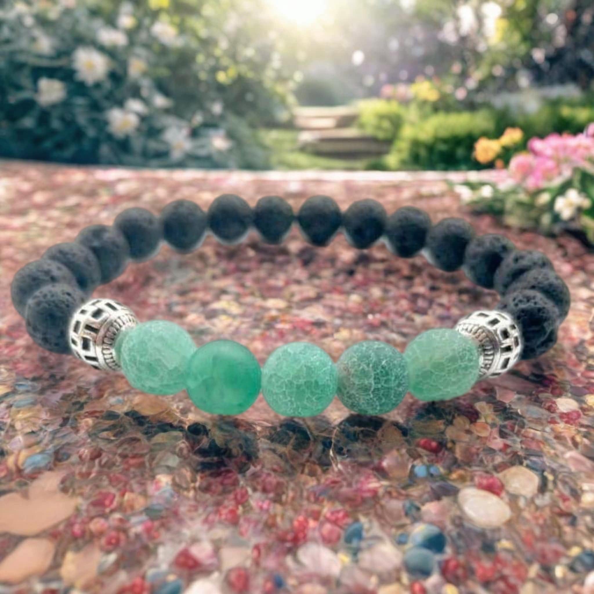 Green Lava Stone | Essential Oil Bracelet