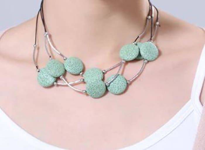 Light Green Lava Stone | Essential Oil Necklace