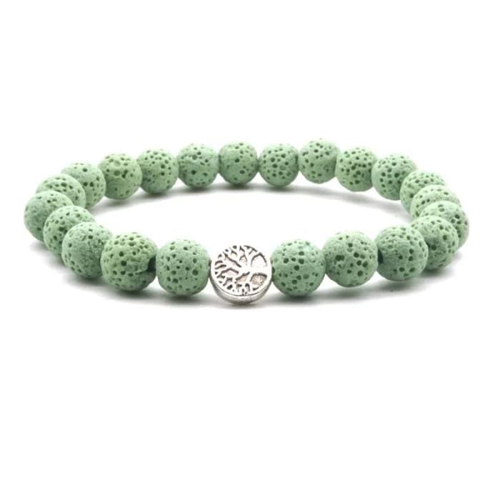 Light Green Lava Stone | Tree of Life | Essential Oil Bracelet