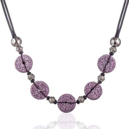 Purple Lava Stone | Essential Oil Necklace