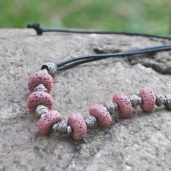 Red Lava Stone | Essential Oils Necklace