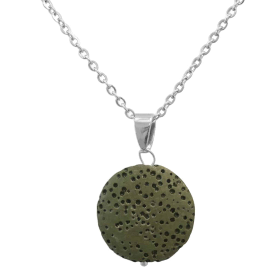 Green Lava Stone | Essential Oil Necklace