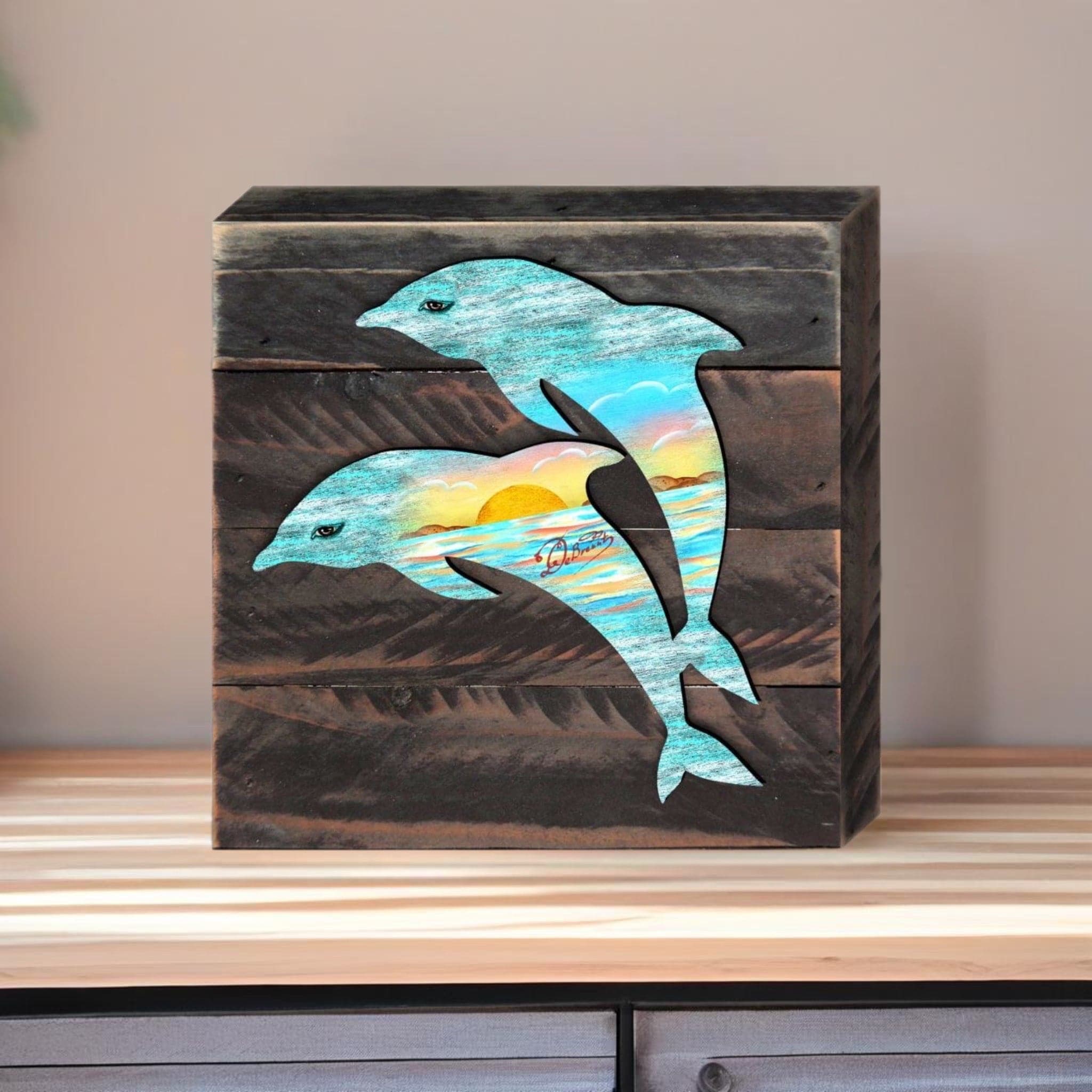 Dolphins Wooden Décor by G. DeBrekht | Coastal Holiday Décor