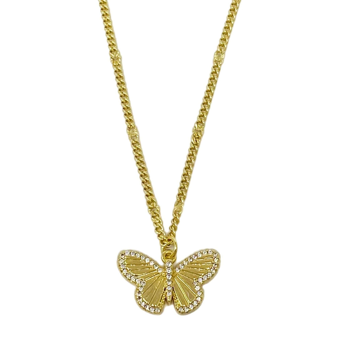 Butterfly In Flight Necklace | Gold-Plated Brass