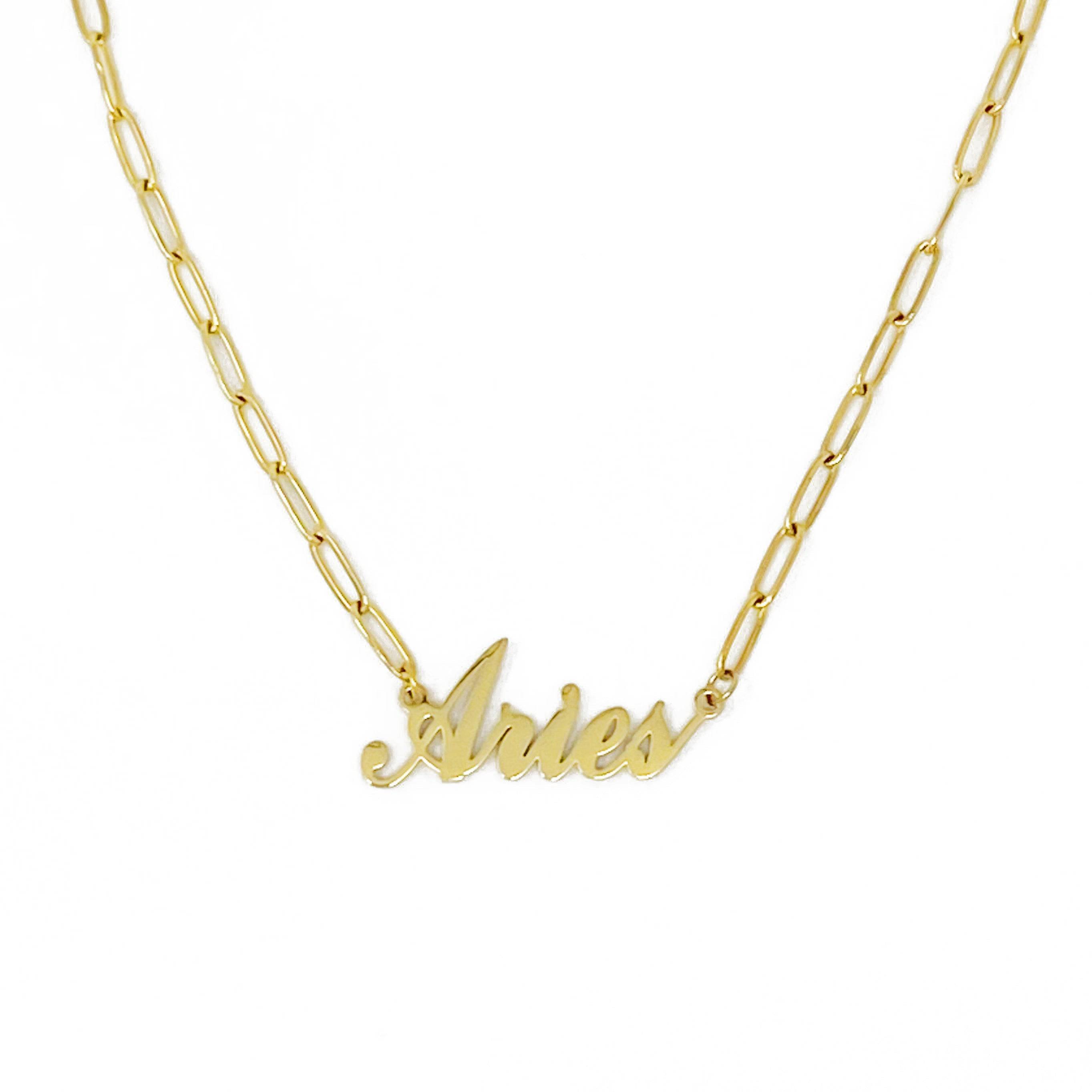 Zodiac Link Chain Necklace | 18k Gold-Plated Stainless Steel