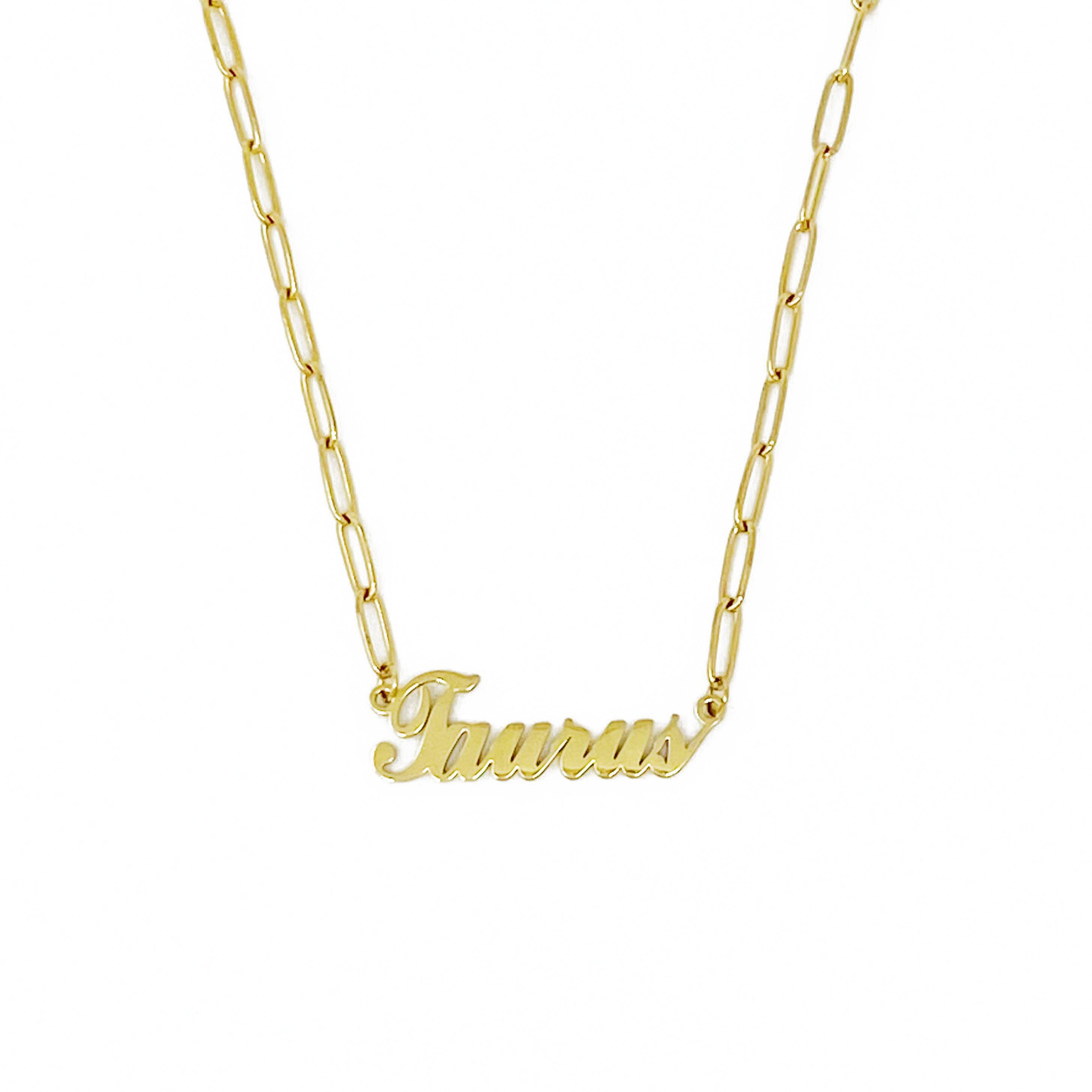 Zodiac Link Chain Necklace | 18k Gold-Plated Stainless Steel