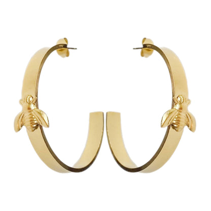 Bumble Bee Hoop Earrings | 18k Gold-Plated Stainless Steel