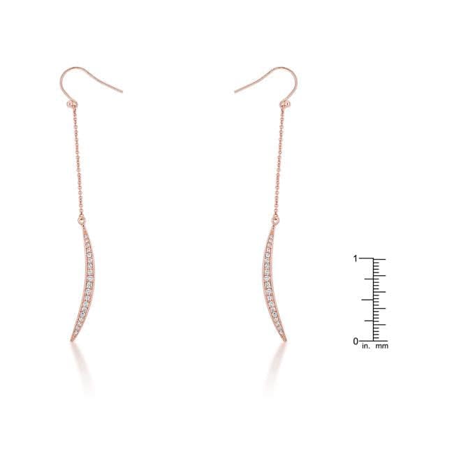 Luna Delicate Moon Drop Earrings | 0.5ct CZ Rose Gold