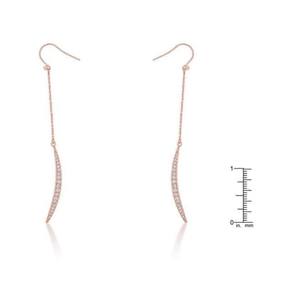 Luna Delicate Moon Drop Earrings | 0.5ct CZ Rose Gold