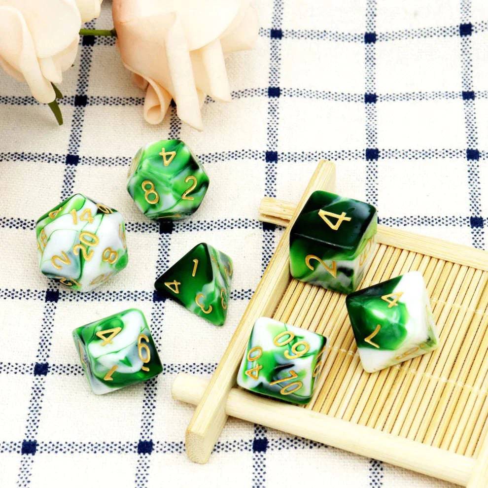 Gemini Dice Set - Green White