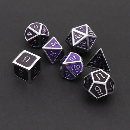 Heat Sensitive Dice Set - Silver Black Purple Shift