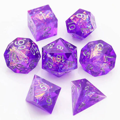 Sharp Edge: Violet Galaxy Dice Set