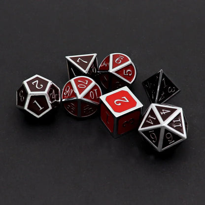 Heat Sensitive Dice Set - Silver Black Red Shift - HartCentered