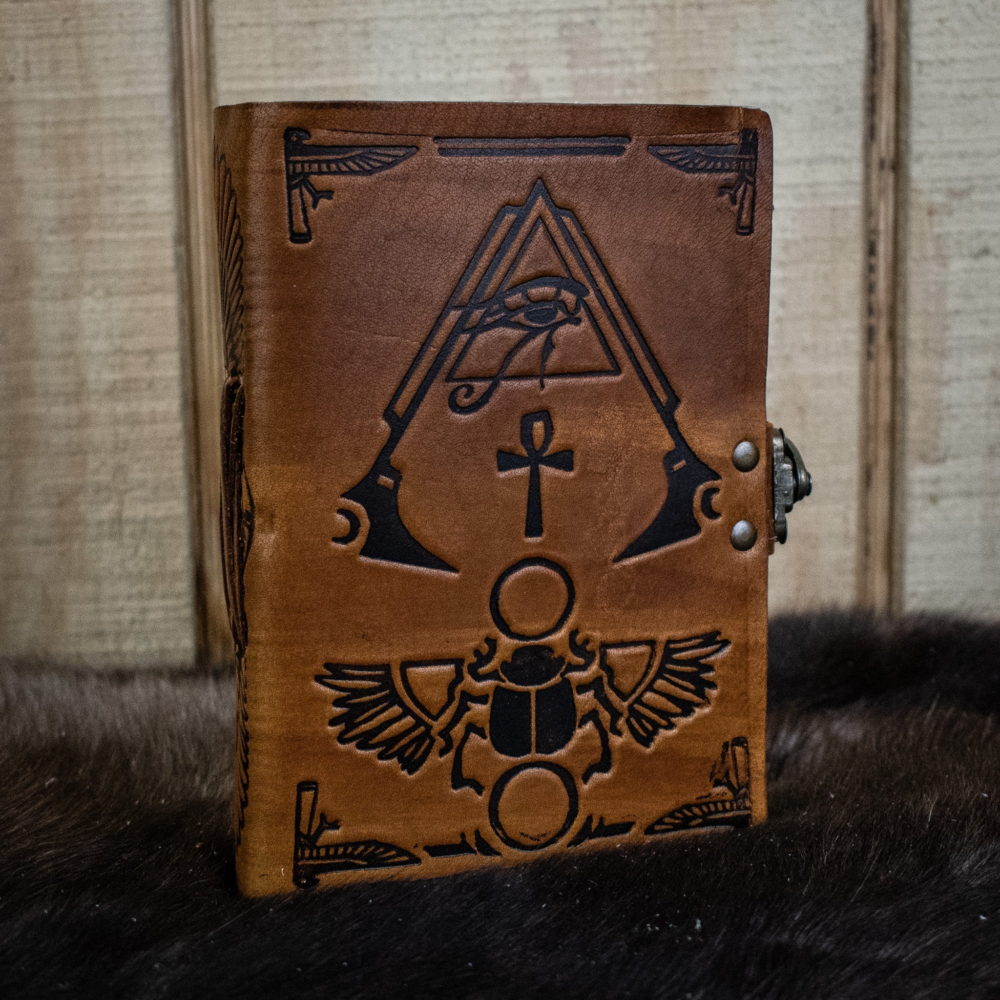 &quot;Hieroglyphics&quot; Leather Journal-3