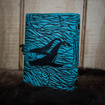 &quot;Humpback Family&quot; Leather Journal-0