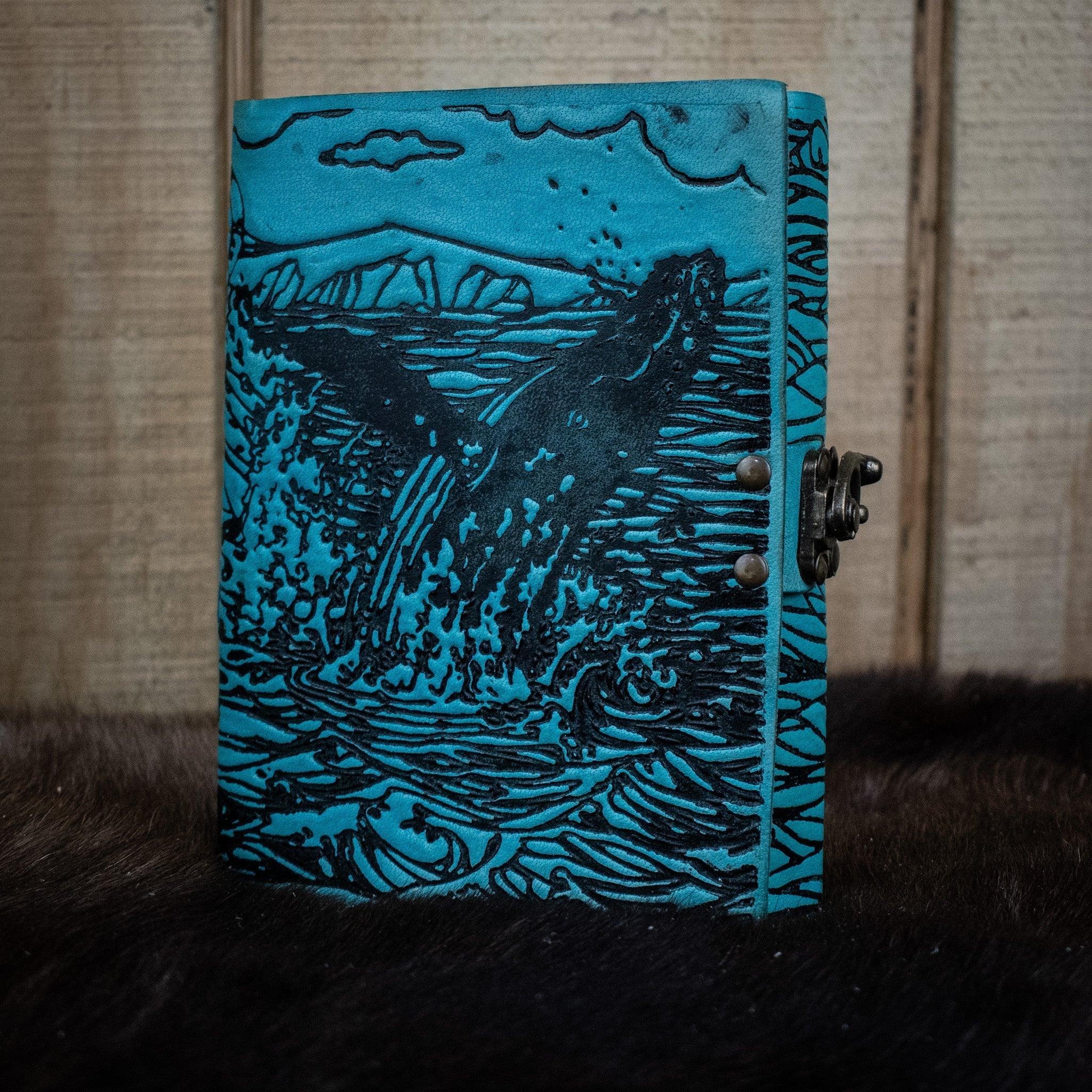 &quot;Humpback Family&quot; Leather Journal-1