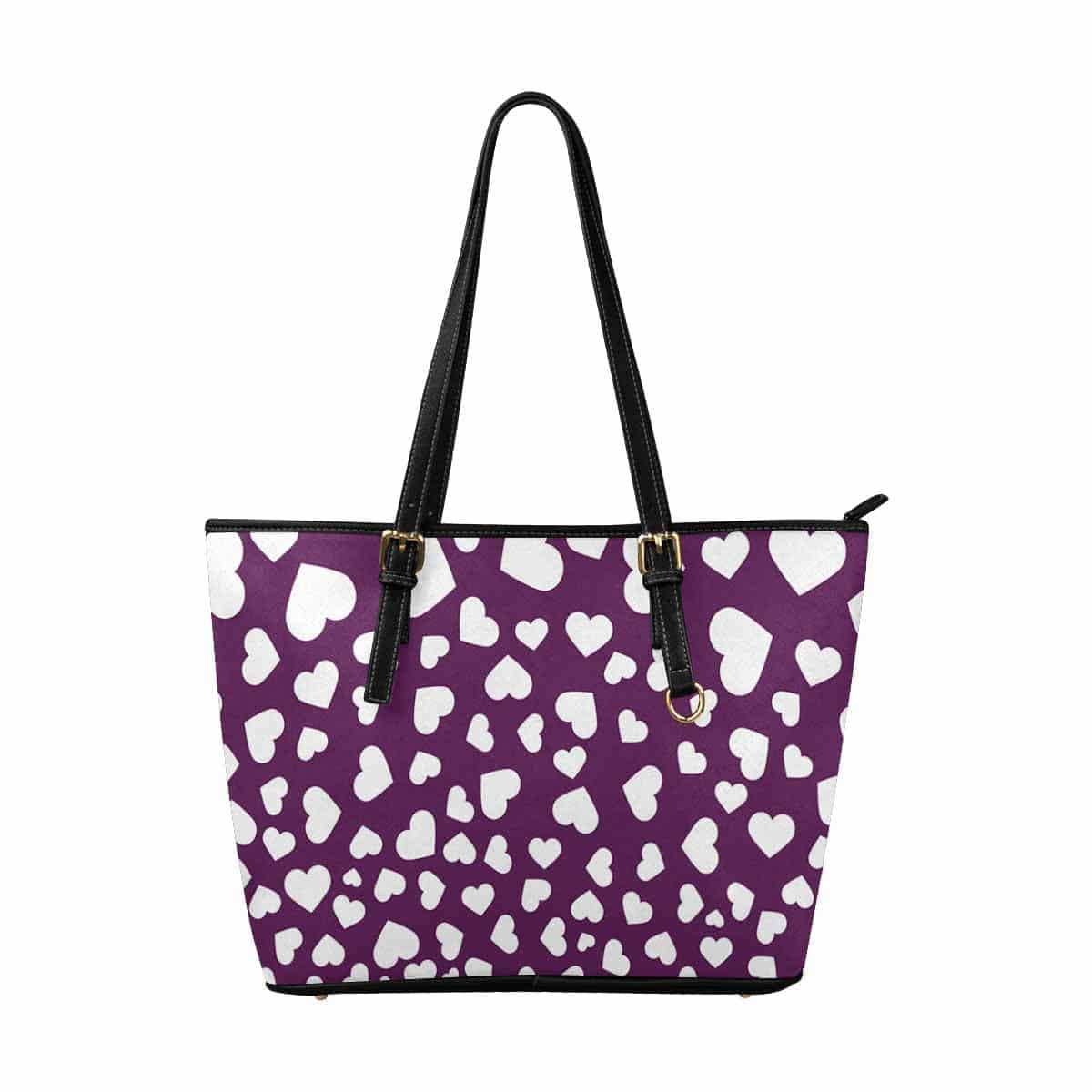 Purple Heart | Large Leather Tote Shoulder Bag | Handbag