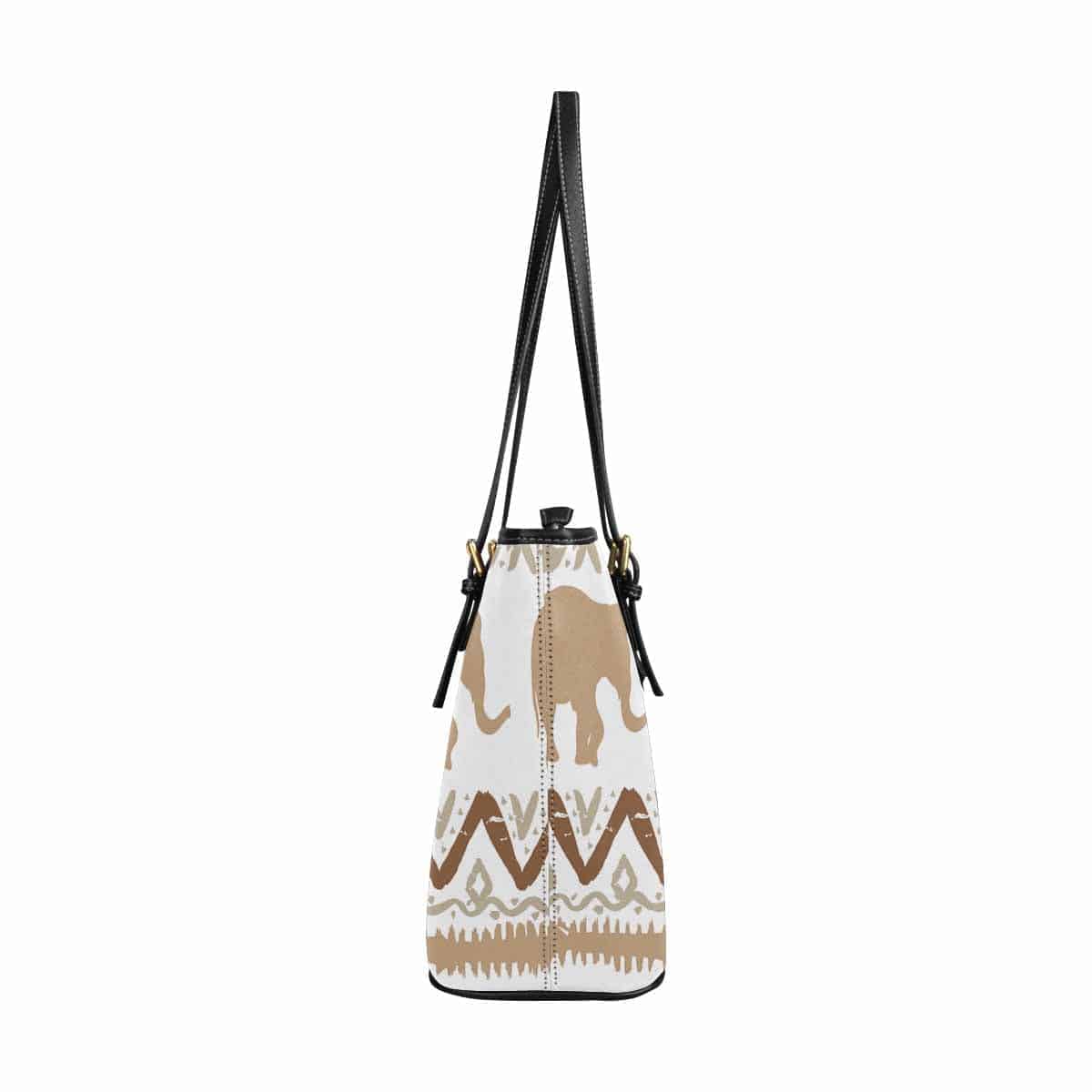 Tan Elephant | Large Leather Tote Shoulder Bag | Handbag