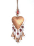 Red glass beads and bells heart shaped wind chimes-0