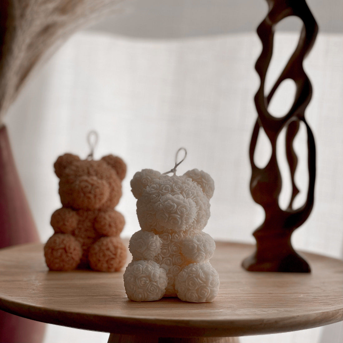 Rose Teddy Bear Candle - HartCentered