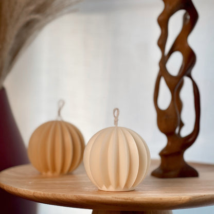 Scalloped Ball Candle - HartCentered