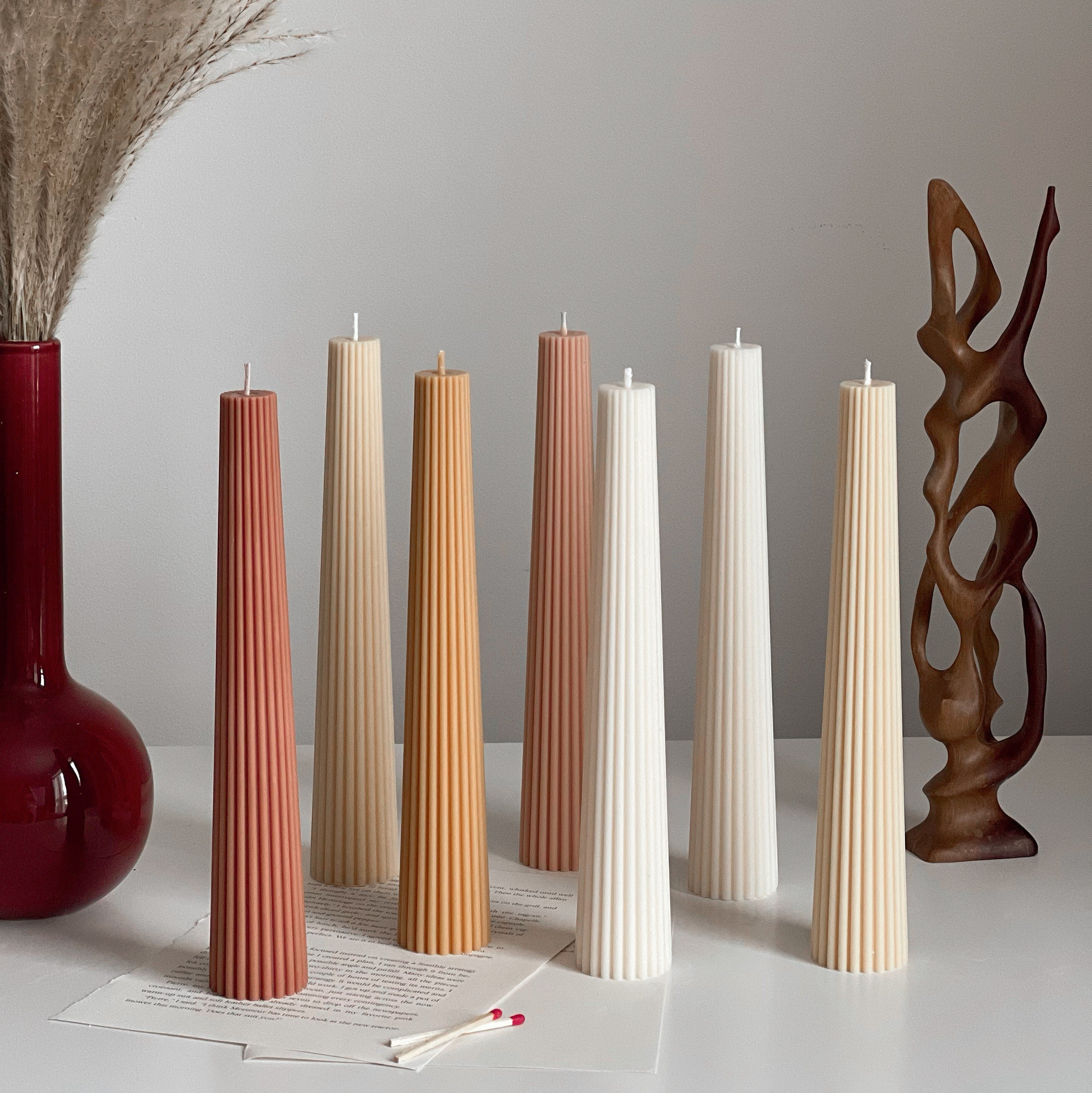 Greko Column Ribbed Candle - HartCentered