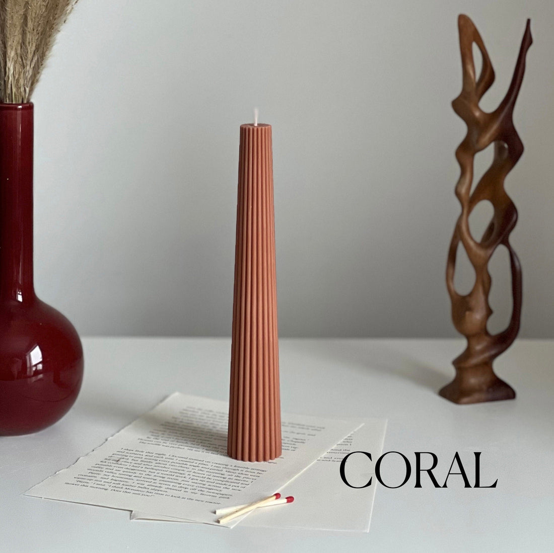 Greko Column Ribbed Candle - HartCentered