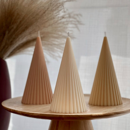 Ribbed Cone Candles - HartCentered