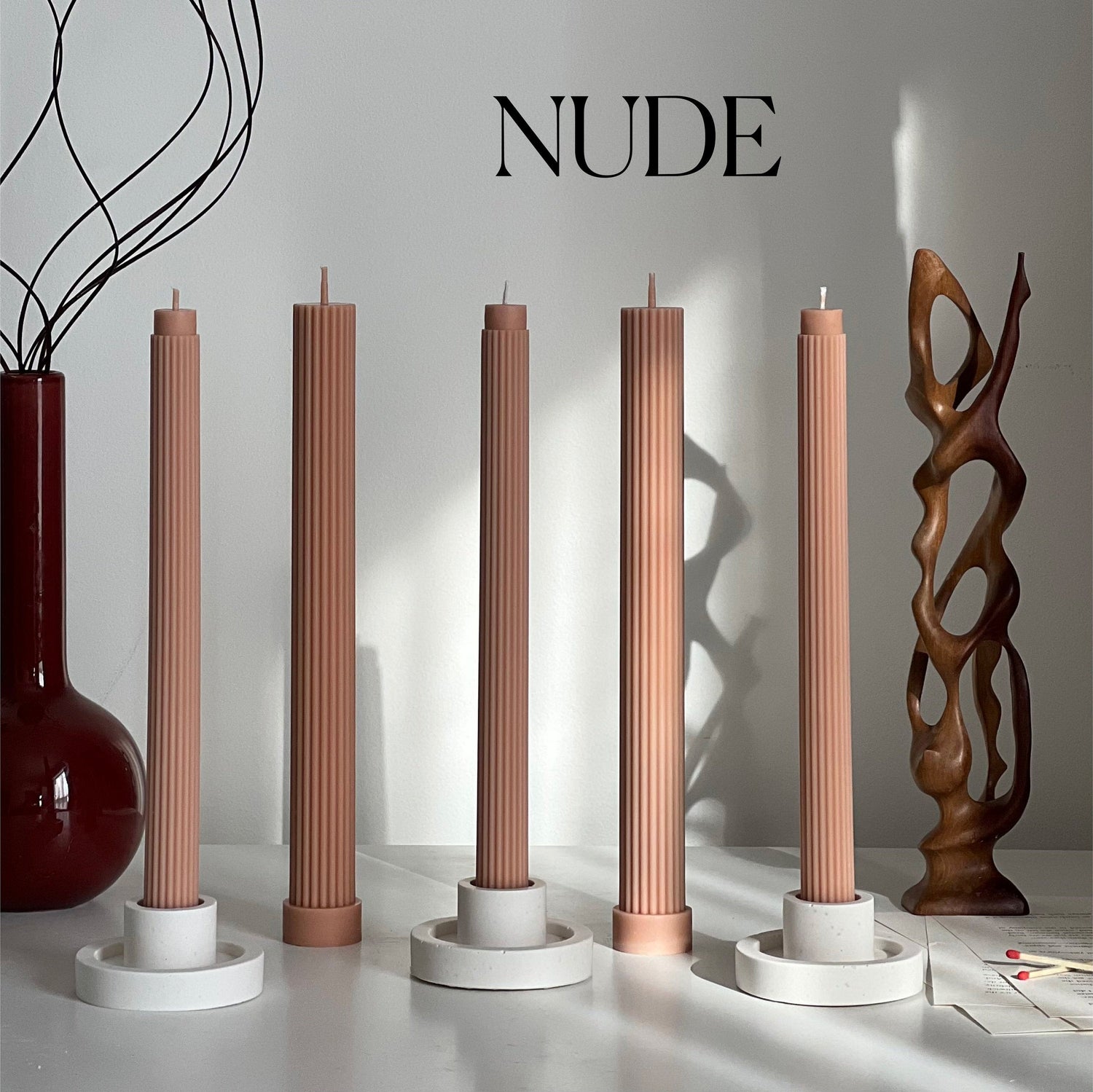 Bulk Ribbed Taper Candles - HartCentered