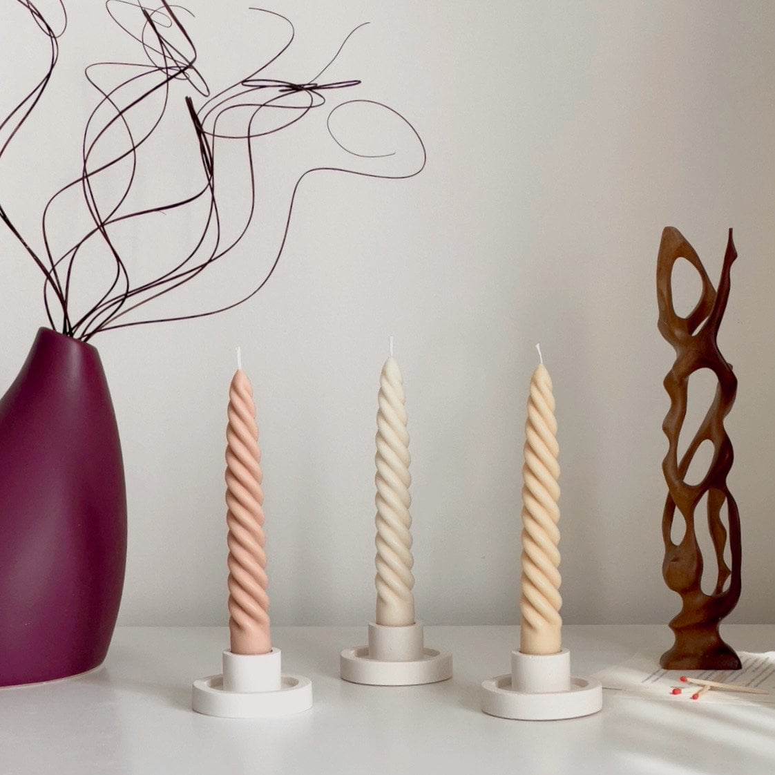 Thick Twisted Taper Candle - HartCentered