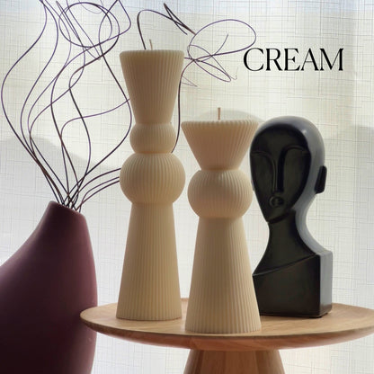 Chess Figure Ribbed Pillar Candle Set - HartCentered