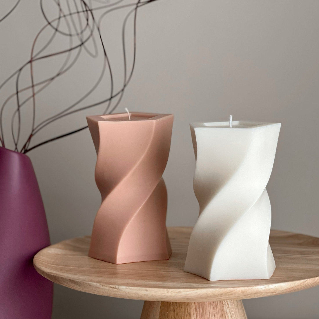 Unique Design Wavy Tall Pillar Candle - HartCentered