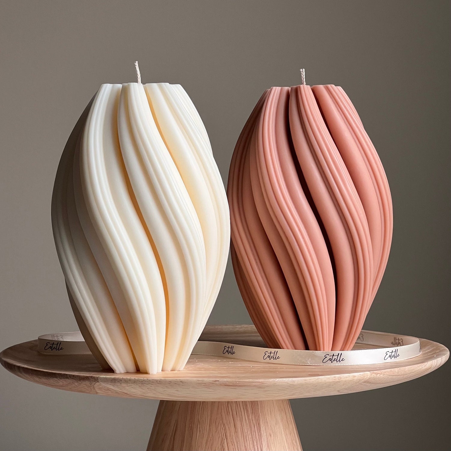 Huge Tall Swirl Candle - HartCentered