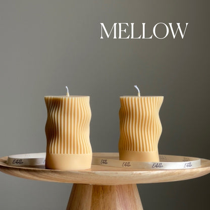 Ribbed Wave Irregular Column Candle - HartCentered