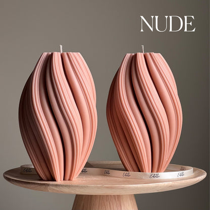 Huge Tall Swirl Candle - HartCentered