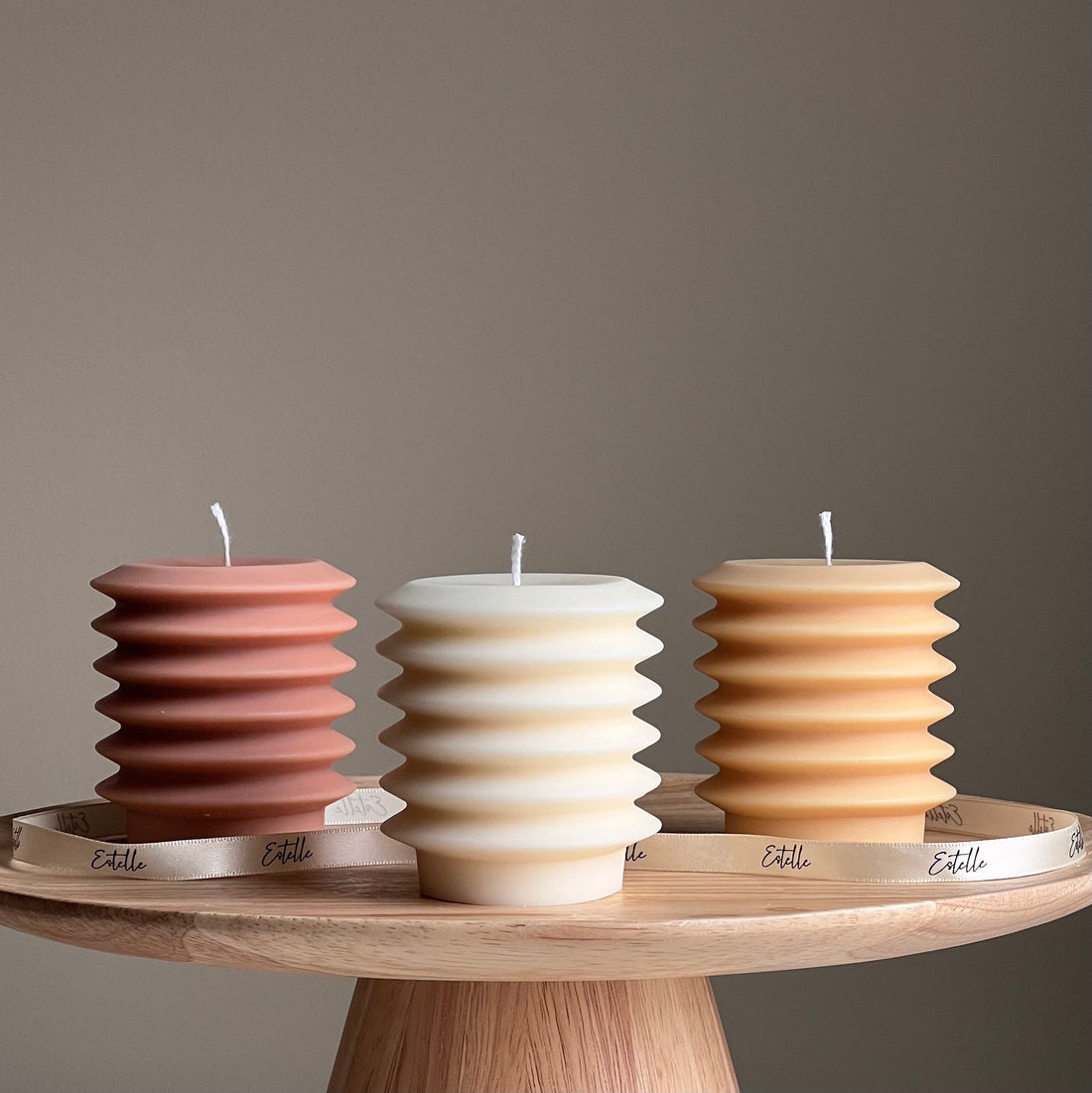 Ribbed Column Candle - HartCentered