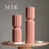 Ribbed Hourglass Pillar Candle - HartCentered