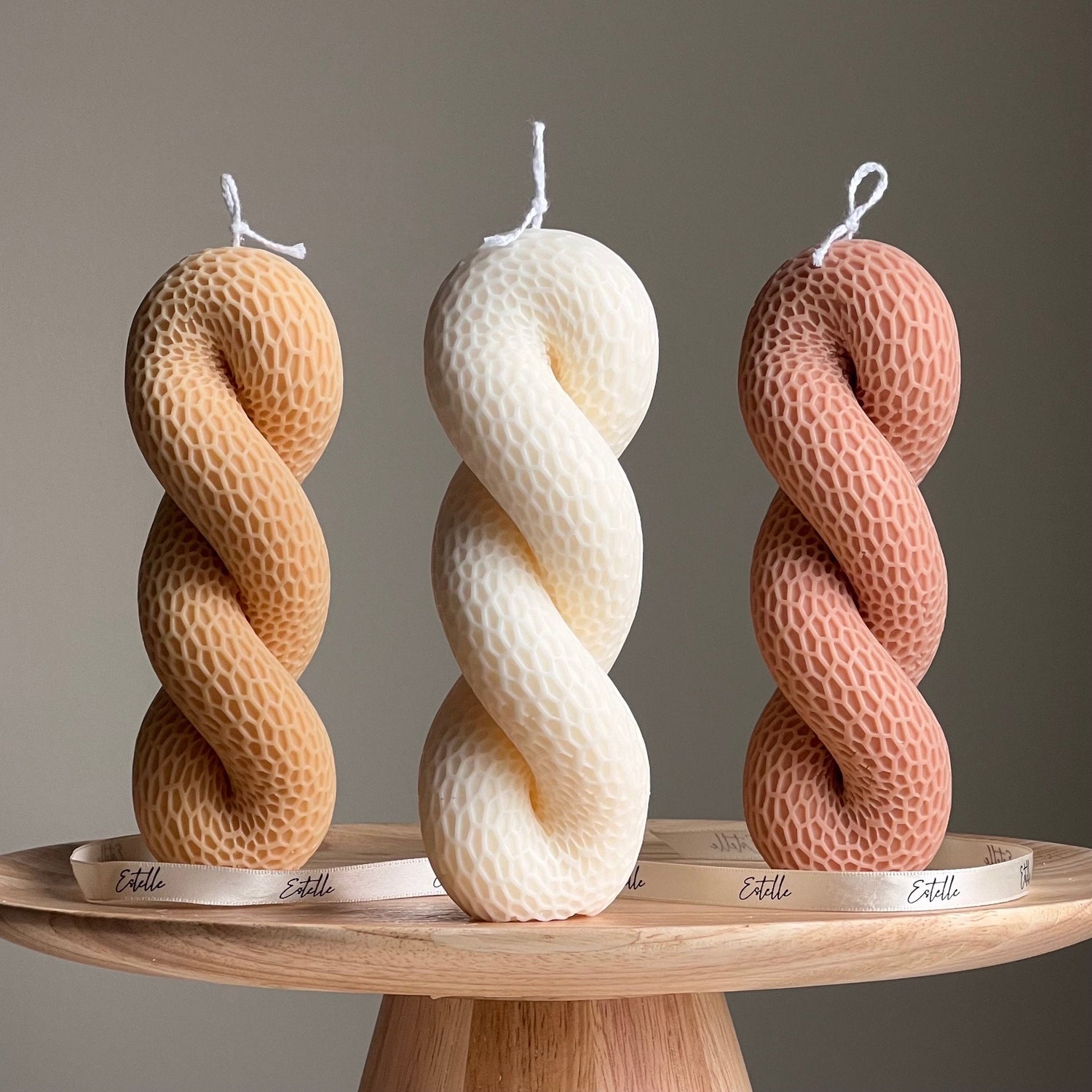 Tail Knot Pillar Candle - HartCentered