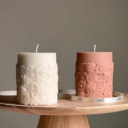 Flower Pillar Candle - HartCentered